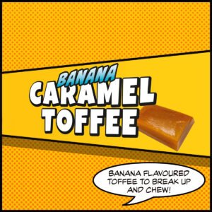 banana flavoured vegan toffee candy bar