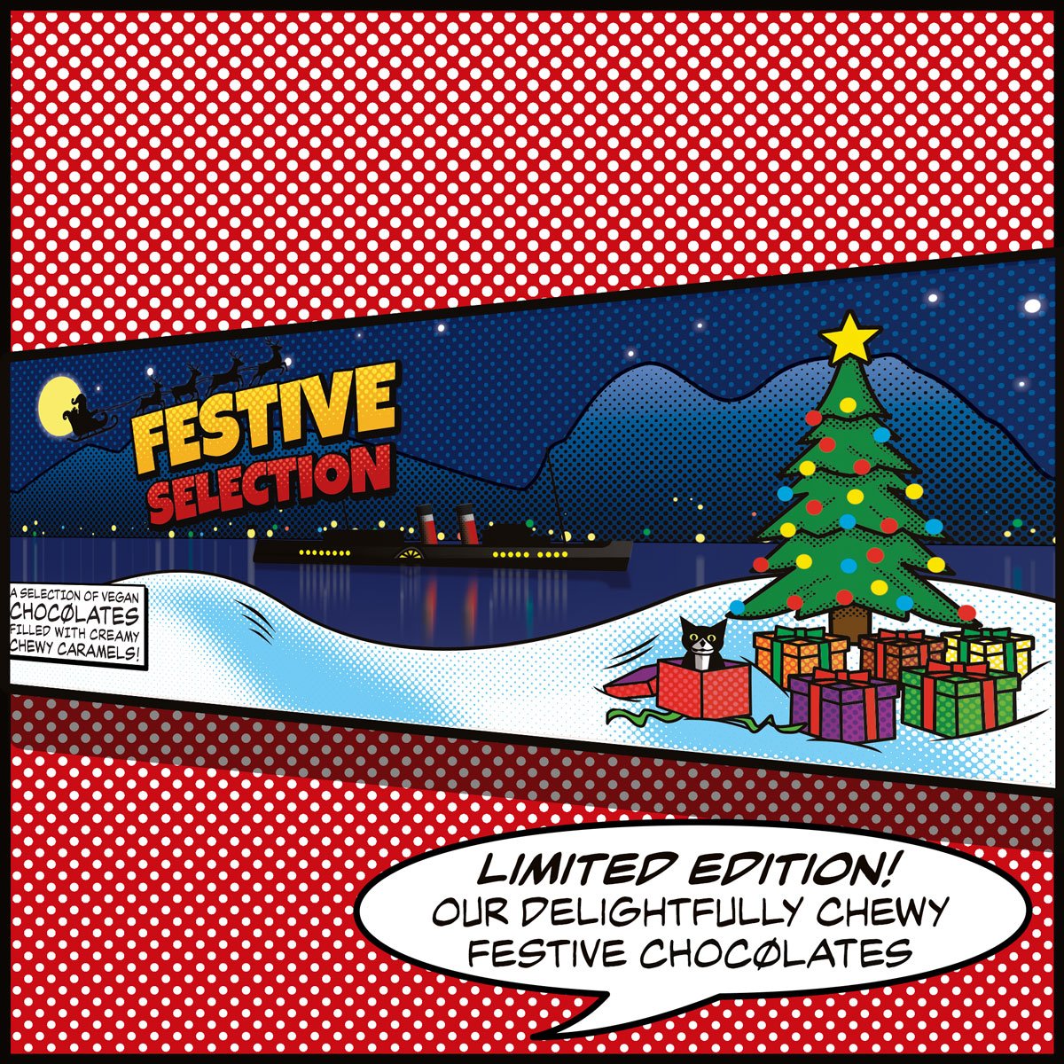 vegan festive selection box of chocolates