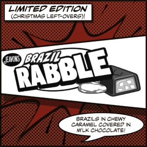 vegan caramel with brazil nuts covered in vegan chocolate