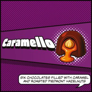 vegan chocolates filled with caramel and roasted hazelnuts