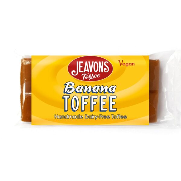 banana flavoured vegan toffee candy bar