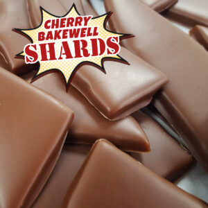 cherry bakewell crunchy toffee covered in chocolate