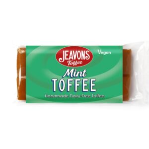 mint flavoured vegan toffee candy bar