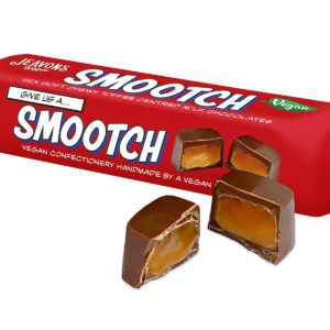 vegan caramel toffee in vegan chocolate