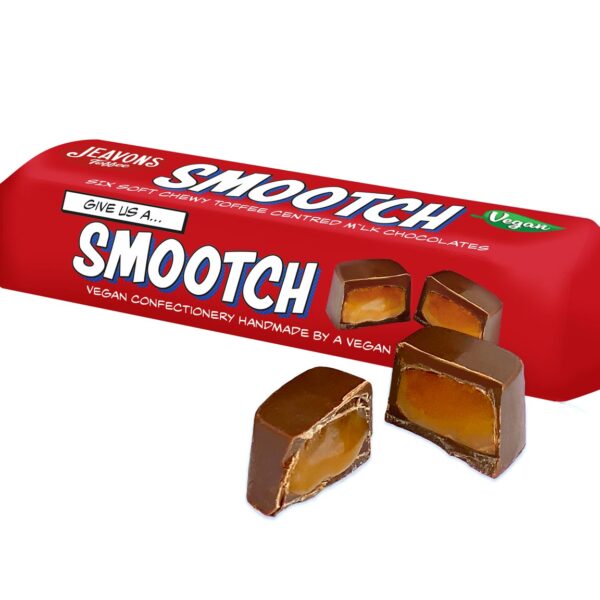 vegan caramel toffee in vegan chocolate
